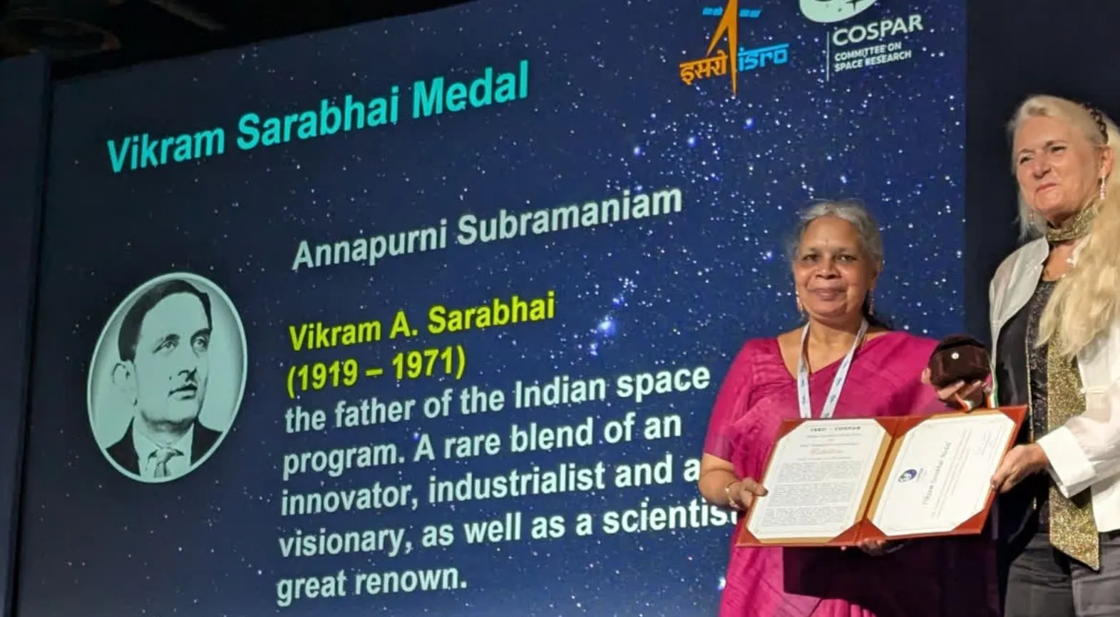 Astrophysicist Annapurni Subramaniam Awarded COSPAR Vikram Sarabhai Medal 2026